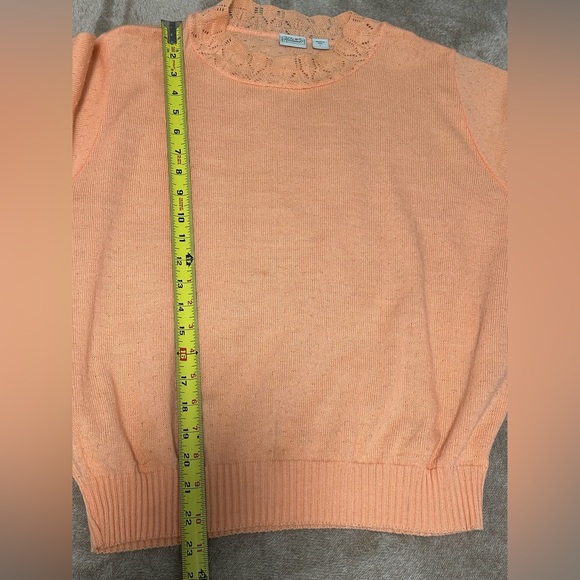 Vintage 80s/90s Haland! Peach Knit Sweater Women’s Large Made in USA - Picture 10 of 10